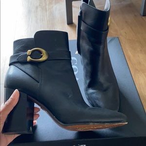 Black Delaney bootie w: gold hardware Size 8.5